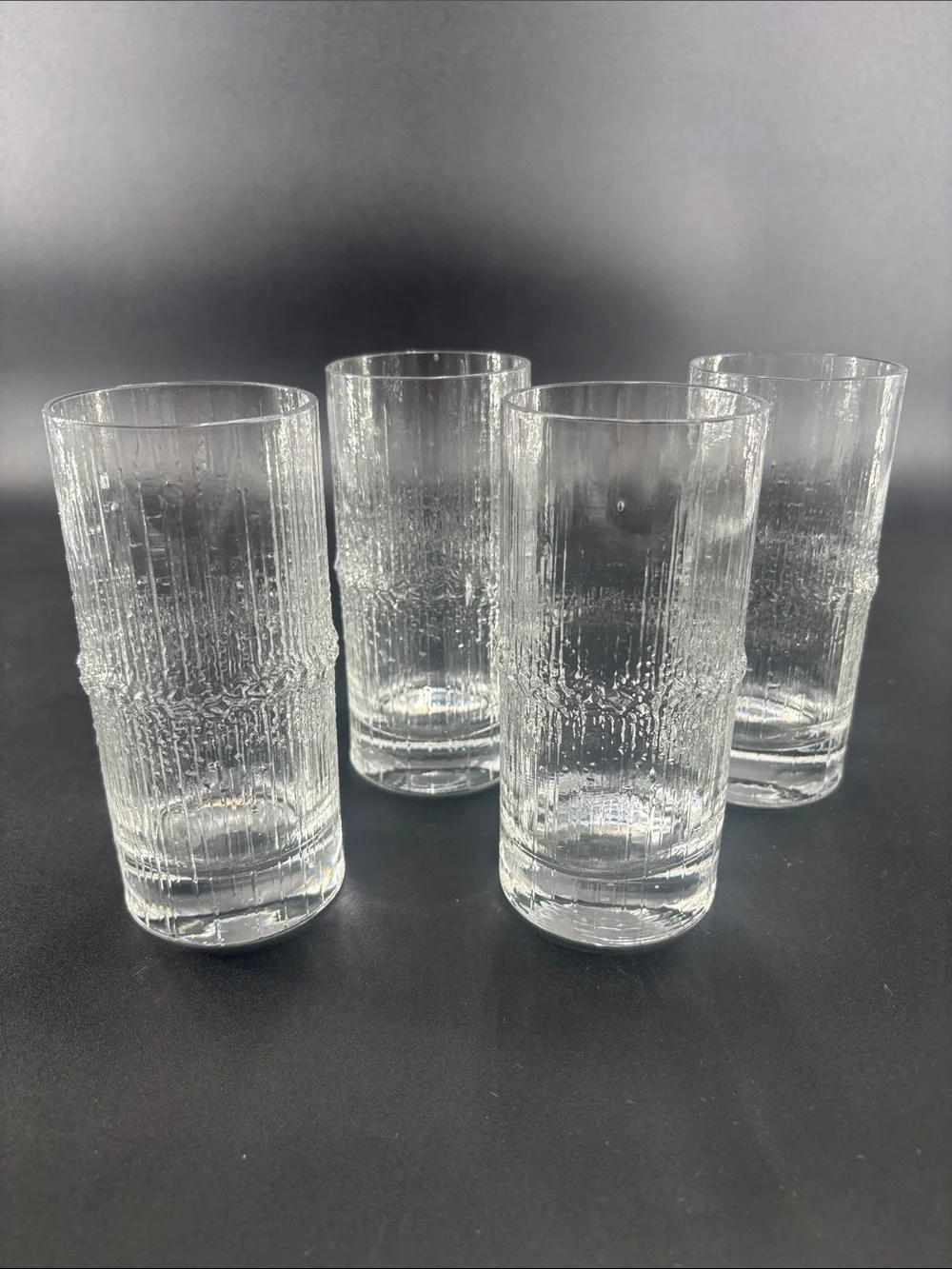 Vintage mid-century mod Tapio Wirkkala Iittala “Niva”highball glasses set of 4